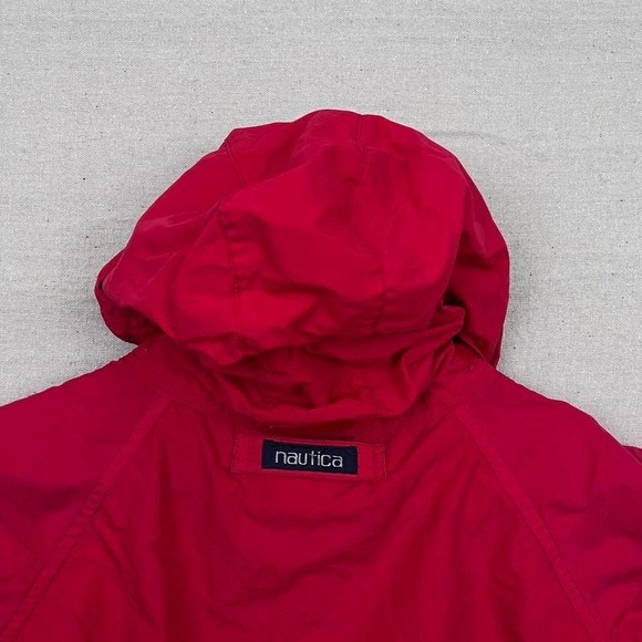 Vintage 90s Nautica Red Full Zip Up Windbreaker Jacket - Picture 4 of 7